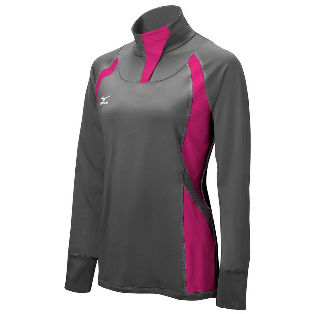 Chaqueta Mizuno Nine Collection: Drive Half-Zip Mujer Gris/Rosas/Negras Comprar LHTI-30264